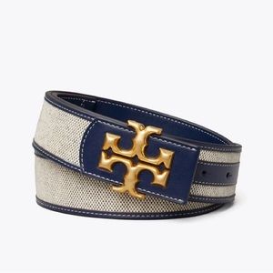 Tory Burch - Eleanor canvas belt in royal navy
